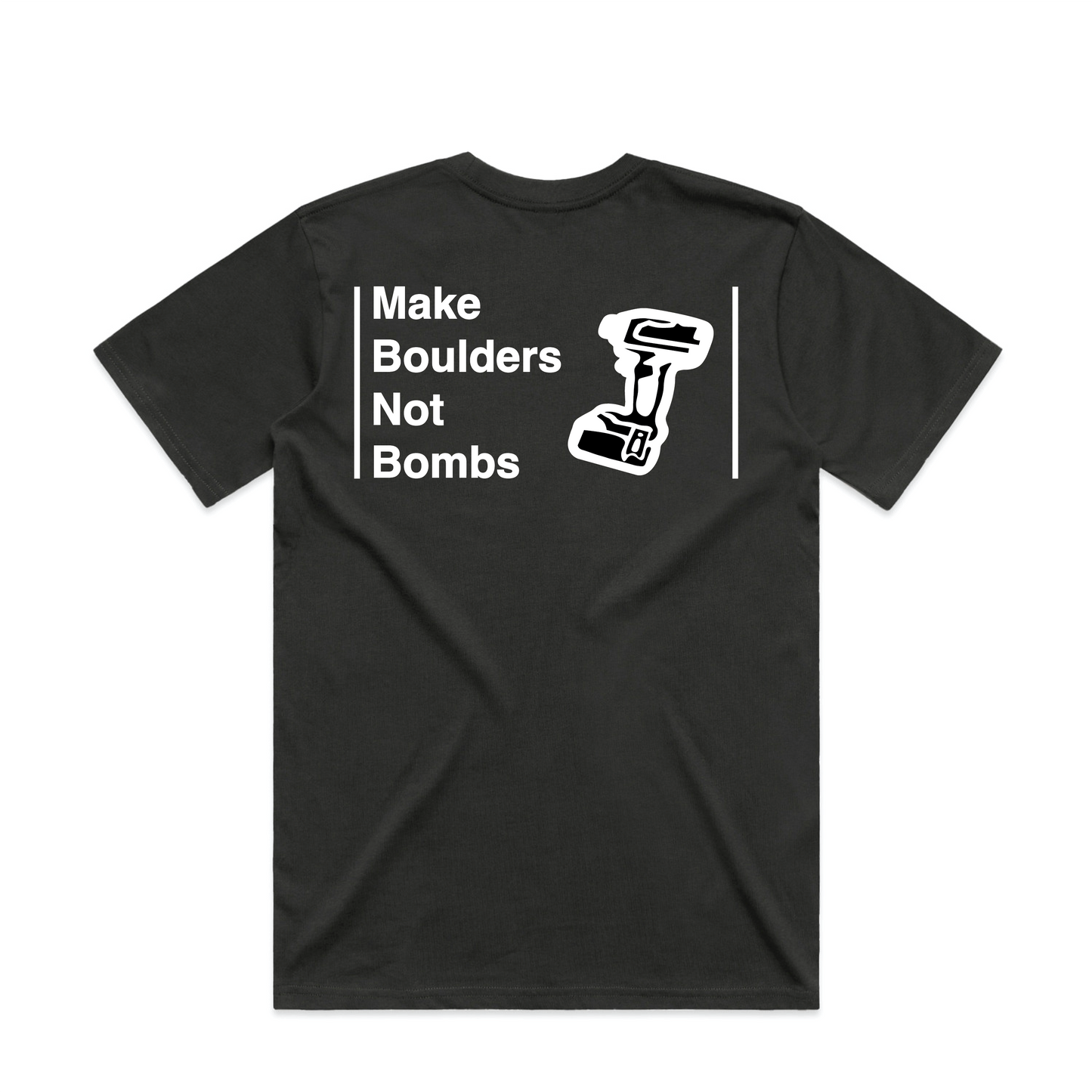MAKE BOULDERS NOT BOMBS